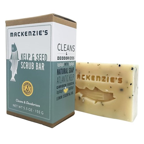 MACKENZIE'S Kelp & Seed Scrub Bar - Holiday Gifts - Stocking Stuffers - Gifts for Men - Gifts for Women - Gifts for Cooks - Gifts for Gardeners - Exfoliating - Moisturizing - Hand Soap - 5.5 oz