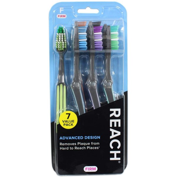 REACH Advanced Design Adult Toothbrush, Firm, 7 Count