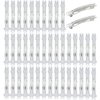 Lawie 40 Pack 3.15 Inch Silver Blank Rectangle Metal French Barrette Hair Clips 8 CM DIY Crafting Square Clips for Bow Making,Buns Ponytail Holders Hair Grips Hair Pins Accessories for Women Girls