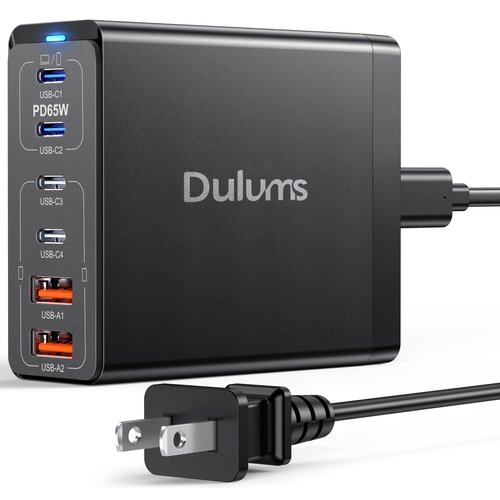 185W USB C Wall Charger, 6 Port Fast Charger Station PD GaN Charging Block Charger for iPhone 15/14/13/Compatible with MacBook Pro/Air iPad Pro,Laptop