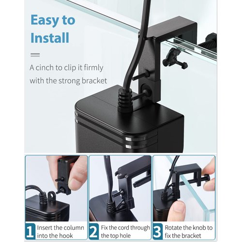 Pawfly Mini Aquarium Air Pump for 3-20 Gallon Nano Fish Tanks 15 GPH Oxygen Aerator Pump with Bracket Airline Tubing Air Stone Control Valve and Check Valve Accessories