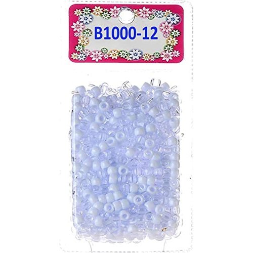 Tara Assorted Colors Plastic Beads Selection for Braid Hair (WHITE AND CLEAR )