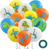 40 Pieces Dinosaur Latex Balloons Dinosaur Birthday Balloons with 32.8 Feet Green Ribbon dinosaur Balloons Party Supplies for Dinosaur Party Decorations