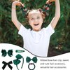 Green Hair Bow with Hair Knotted Scrunchies Headband Set, 15 Pcs Green Velvet Hair Bow, Green Bows for Girls Hair, Dark Green Uniform Hair Accessories, Green Hair Ties for Little Girls