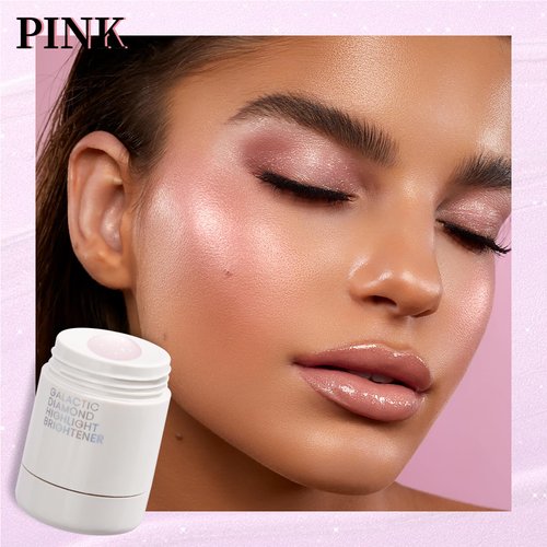 DAGEDA Liquid Highlighter Makeup,Long Lasting Cream Highlighter,Easy Twist Application,Liquid Luminizer with Natural Glow Shimmer Finish,Sparkling Illuminator Makeup for Women(Pink)