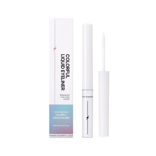 KISSIO Liquid Eyeliner,Halloween Makeup,UV Neon Eyeliner,Fine Brush,Neon Color,Waterproof Glow Matte for Daily and Neon Party,Easy to Use 0.17 oz,01 White