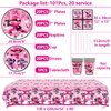 Ninja Girl Party Supplies - Ninja Girl Party Tableware - Dinner Plates Desserts Plates Cups Napkins Tablecover Straws for Ninja Master Girls Princess Baby Shower, Serves 20 (20)