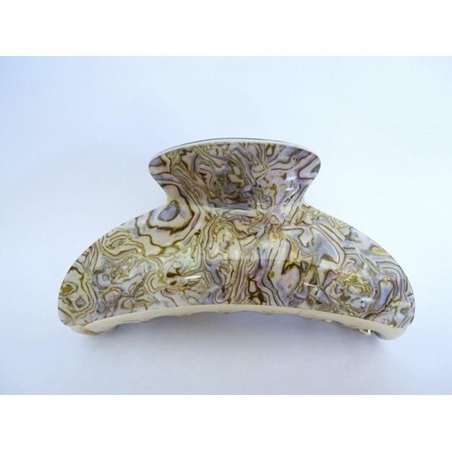 Generic Gray lavender blue abalone sea shell effect hair claw clip