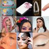 Face Gems Eye Hair Jewels Stick on Makeup Rhinestones White Pearl Self Adhesive for Women Festival Accessories Nail Art DIY Decoration Kits 4 Sheets