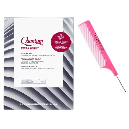 Quady Comb + Z0t0𝐬 Q𝐮𝐚nt𝐮m EXTRA BODY (Medium to Firm Curl) Acid Perm for Normal or Tinted Hair Perm Kit, 2024-2025 Newest Version (w/SIeekshop Pink Comb) (Q𝐮𝐚nt𝐮m - EXTRA BODY -)