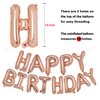 PIGETALE Happy Birthday Balloons Banner, 16 Inch Mylar Foil Birthday Letters Balloons Sign Inflatable Reusable Air Balloons for Girls Kids Birthday Party Supplies Baby Shower Decor (Rose Gold)