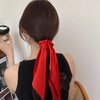 Hair Scarf Bow for Women Girls Thick Thin Fine Hair Accessories Silky Satin Ribbon Knotted Bow Hair Scrunchies Ties Elastic Bands (Black,White,Red)