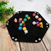 SIQUK 2 Pieces Dice Tray PU Leather Dice Folding Hexagon Tray Dice Holder for Dice Games Like RPG, DND and Other Table Games (Camel and Black)
