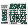 STIFFIE Whipline Solid Racing Green/Black 3" Alpha-Numeric Registration Identification Numbers Stickers Decals for Boats & Personal Watercraft