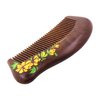 Mandala Crafts Wooden Comb - Yellow Flower Rosewood Anti-Static Wood Comb - Wooden Wide Tooth Hair Comb for Men Women Straight Curly Hair Detangling Beard