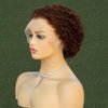 Topnormantic Pixie Cut Short Curly Wigs for Black Women Human Hair Brown Color 13x4 Wet and Curly Lace Front Wigs Pre Plucked with Baby Hair Brazilian Virgin Hair Transparent Glueless Wigs 6 Inch