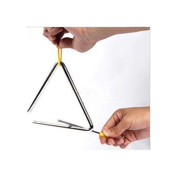 Aliotech Superior Sound Quality Musical Steel Triangle Percussion Instrument With Striker (4 Inch)