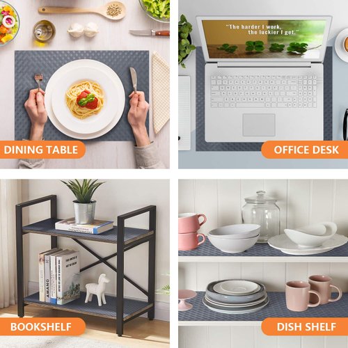 StaHom Shelf Liners for Kitchen Cabinets Refrigerator Liners Waterproof & Oil-Proof Kitchen Cupboard Liner Plastic Drawer Mats EVA Material Non Adhesive Fridge Liner for Shelves Gray 11.8 x 59 Inch