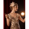 E EMZHOLE 1920s Headpiece Flapper Headband, Rhinestone Pearl Feather Hair Band Great Gatsby Bride Wedding Headdress Head Bands Bridal Hair Accessories for Women and Girls,Champagne (champagne)