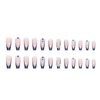 YoYoee Long Coffin False Nails Blue Butterfly Press on Nails French Fake Nails Acrylic Ballerina Nails Tips for Women and Girls 24PCS