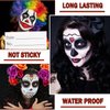 CAHIUYOA Halloween Clown White Red Black Face Body Paint Makeup,Professional Foundation Cream for Zombie Vampire Cosplay SFX Special Effects Makeup and Eye Black Baseball Football Softball Sports
