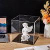 FINGERINSPIRE Clear Acrylic Display Case with Black Base & 4 Pcs Rubber Rings 10x10x10 Inch Cube Clear Self-Assembly Acrylic Box Dustproof Protection Showcase for Action Figures Collectibles Toys