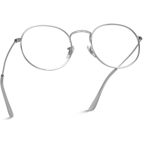 WearMe Pro Metal Frame Round Blue Light Blocking Glasses (Silver)