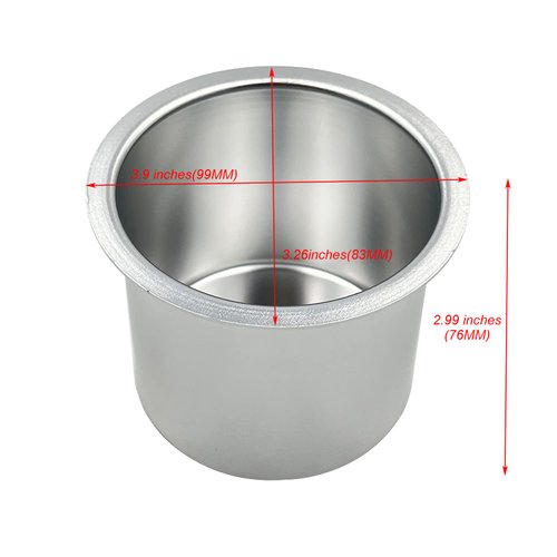 SEETOOOGAMES Jumbo Aluminum Drop-in Poker Table Cup Holder Insert (Pack of 2) (Silver)