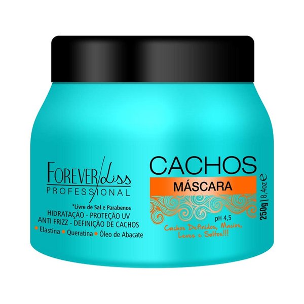 Forever Liss - Linha Cachos - Mascara Hidratante e Protetora 250 Gr - (Curls Collection - Moisturizing And Protective Mask Net 8.81 Oz)