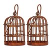 VBESTLIFE 1:12 Dollhouse Miniature Furniture Metal Bird Cage, 2Pcs Dollhouse Iron Birdcage Rusty Simulation Metal Bird Cage for Dollhouse Accessories
