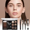 Apooliy Eyebrow Powder Palette Set, 12 Colors of Eyebrow Powder, 5 Colors of Eyebrow Mascara, 4 Eyebrow Stencils, Eyebrow Brush and Pencil, Volumizing Eyebrow Gel to Creates Natural Brows