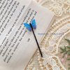 DIYstore 24 Pcs Blue Butterfly Hair Clips Mini Bangs Clips Non-Slip Hair Clips Barrette Clip Hair Accessories for Girls and Women
