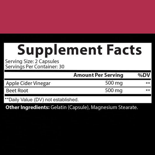 Angry Supplements Apple Cider Vinegar + Beet Root Powder Capsules, Pure ACV Beetroot 1000mg per Serving, Nitric Oxide Booster & Digestive Health for Men and Women 60ct, 2 Pack (120ct Total)