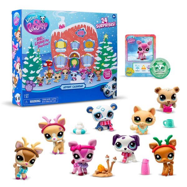 Littlest Pet Shop - Advent Calendar 2024 - LPS Gen 7, Authentic Mystery Figures, Surprise Collectible Kidult Toy, Girls, Boys, Kids, Tweens Ages 4+