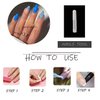 MISUD Press on Nails Short Almond Fake Nails Glossy Glue on Nails Summer Blue Acrylic Nails Stiletto Artificial Nails Cute Flower Stick on False Nails with Design 30pcs