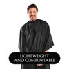 Betty Dain Lightweight Crinkle Nylon Hair Cutting/Styling Cape, Water Resistant, Machine Washable, Lightweight Nylon, Repels Hair, Snap Closure at Neck, Generous 54 x 60 inch Size, Black