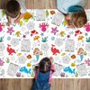 Yungyan 1 Pieces Ocean Animals Coloring Tablecloth for Classroom Giant Summer Coloring Poster Sea Tablecloth Mermaid Shark Activity Table Cover for Sea Themed Birthday School Parties 54 x 104 Inch