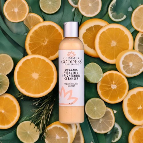 GLIMMER GODDESS Organic Anti-Aging Facial Cleanser with Vitamin C and E, 8 oz