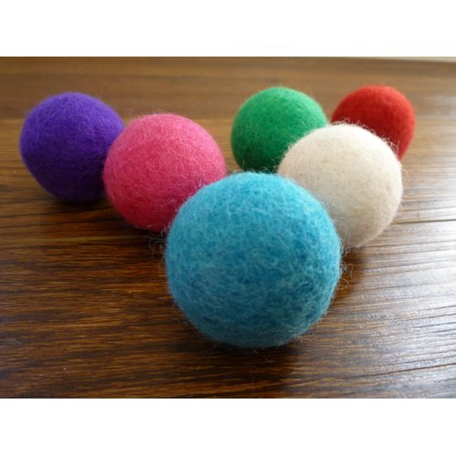 Earthtone Solutions Wool Cat Toys - Felt Cat Toy Balls Assortments for Small Pet Fetch and Play - Eco Friendly Quiet Wool Ball Cat Toy for Cats and Kittens - Choose Your Colors (Variety Pack)