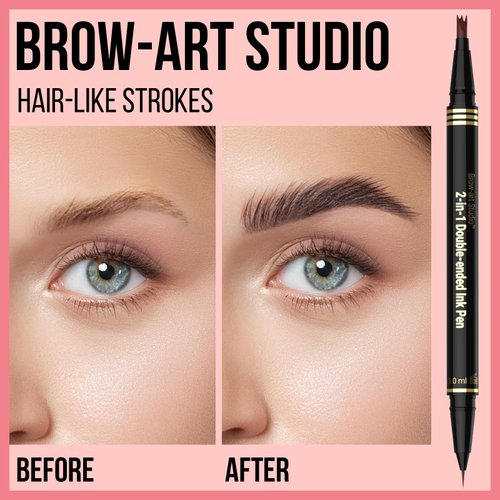 Eye Brow Pencils for Women - Eyebrow Pencil 2-in-1 Dual-Ended Microblading Eyebrow Pen with 3-Fork-Tip and Ultra Precise Brush-Tip Create Natural Hair-Like Brows, Last All-Day, Light Brown