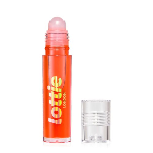 Lottie London Roller Glaze in O.J., color changing nourishing lip oil which adapts to the natural pH in your lips