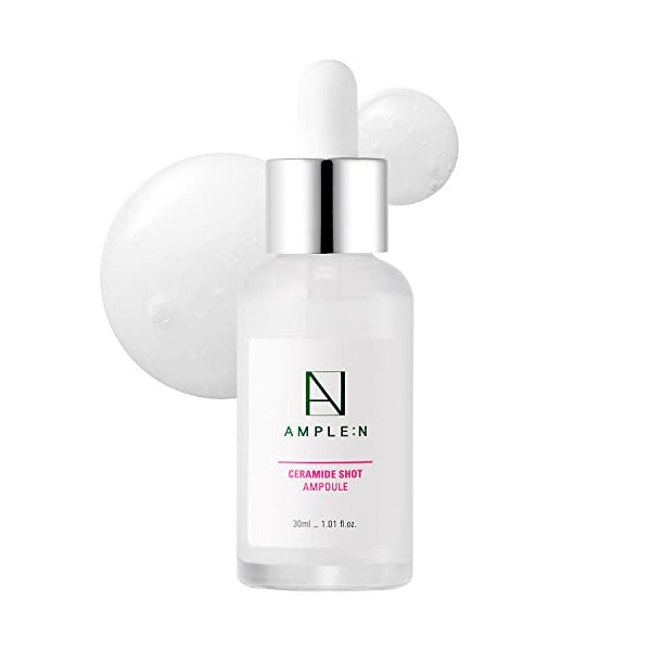 AMPLE:N Ceramide Shot Serum – Anti Aging and Hydrating Serum with Ceramide for Deep Moisturization – For Dry & Rough Skin to Reduces Wrinkles & Repairs Skin, 1.01 fl.oz.