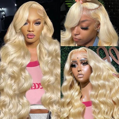 SEMANK 613 13x6 Lace Front Wig Human Hair 26 Inch Blonde Wig Human Hair 200% Density Body Wave Lace Front Wigs Human Hair Pre Plucked 613 Lace Front Wig Human Hair Blonde HD Lace Frontal Wig