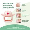 Teething Toy for Infants & Babies, Teethers for Babies 3-6 Months, Baby Teethers 0-6 Months, Teething Toys 6-12 Months, TotCo Never-Drop Baby Teething Toy, Pink