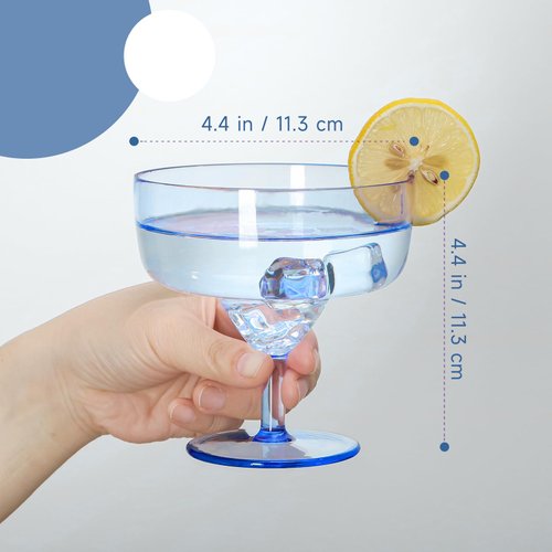 Blue Martini Glasses Set6 Colored Plastic Champagne Glasses 13oz Shatterproof Wine Glasses Blue Cocktail Glasses Unique Martini Glasses Plastic Blue Wedding Decorations For Birthday Bar