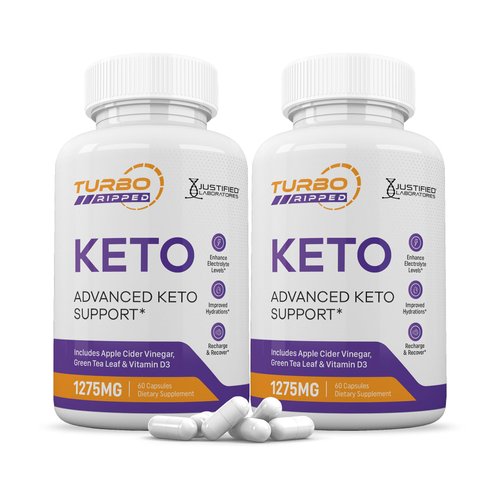 (2 Pack) Turbo Ripped Keto ACV Pills 1275MG Keto Support Blend Capsule Alternative to Keto ACV Gummies Formulated with Apple Cider Vinegar Extra Virgin Olive Oil Powder Green Tea Leaf 120 Capsules