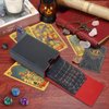 Buweeo Tarot Card Case/Holder, Single Deck PU Leather Card Holder for Most Standard Size Tarot Cards or Playing Cards, Black and Red