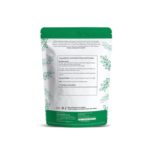 H&C Herbal Ingredients Expert Activated Charcoal Powder 227 gm / 0.5 lb |for Teeth Whitening & Face Mask | Supports Clear Skin by Removing Impurities & Excess Oil