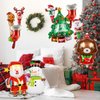Christmas Balloons Christmas Party Decorations Santa Claus Snowman Christmas Tree Reindeer Foil Balloons Merry Christmas Balloons Christmas Eve Xmas New Year Party Decorations Supplies - Pack of 10