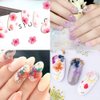 LPOne 2 Boxes 3D Nail Mini Dried Flowers Sticker Nail Art Resin Craft DIY,Real Natural Dried Flowers, Five Petal Flower Leaf Gypsophila Dry Flower Nail Art Decoration Kits., box 5.12 x 1.97 inches